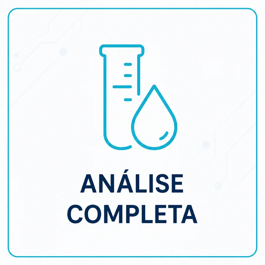 Análise completa da água para diagnóstico técnico