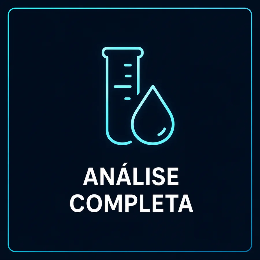 Análise completa da água para diagnóstico técnico